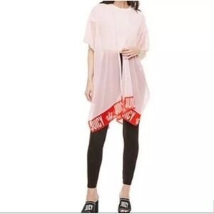 Juicy Couture Y2K Barbiecore Sheer Pink Drape Kimono One Size Crown Logo Hem NWT